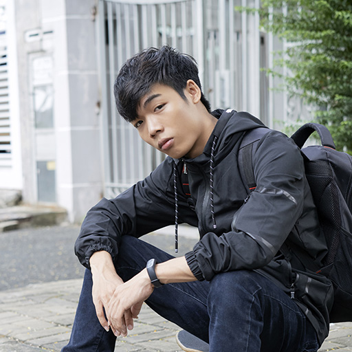 Cool young man on skateboard
